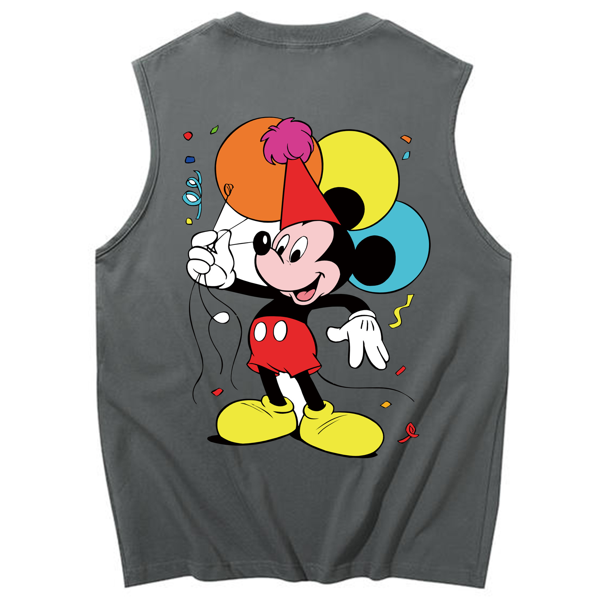 ミッキーマウス Mickey Mouse コットン100％タンクトップ（背面プリント）